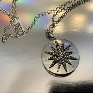 NWT Brighton CONTEMPO ICE STARBURST Silver Convertible Locket Necklace